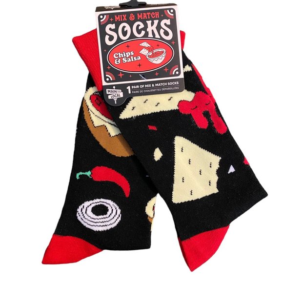 Other - NWT Chips and Salsa Mix and Match Funny Crew Socks Black Mens Womens 12 3